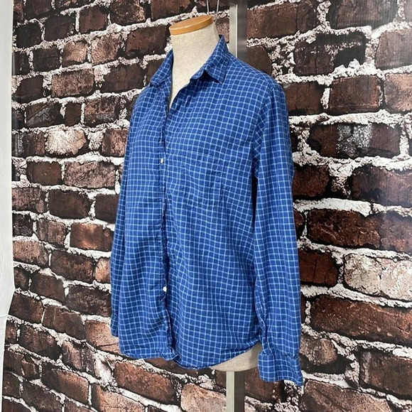 Grayson The Hero Button Down Shirt Checkered Blue Size Medium M - Picture 4 of 14